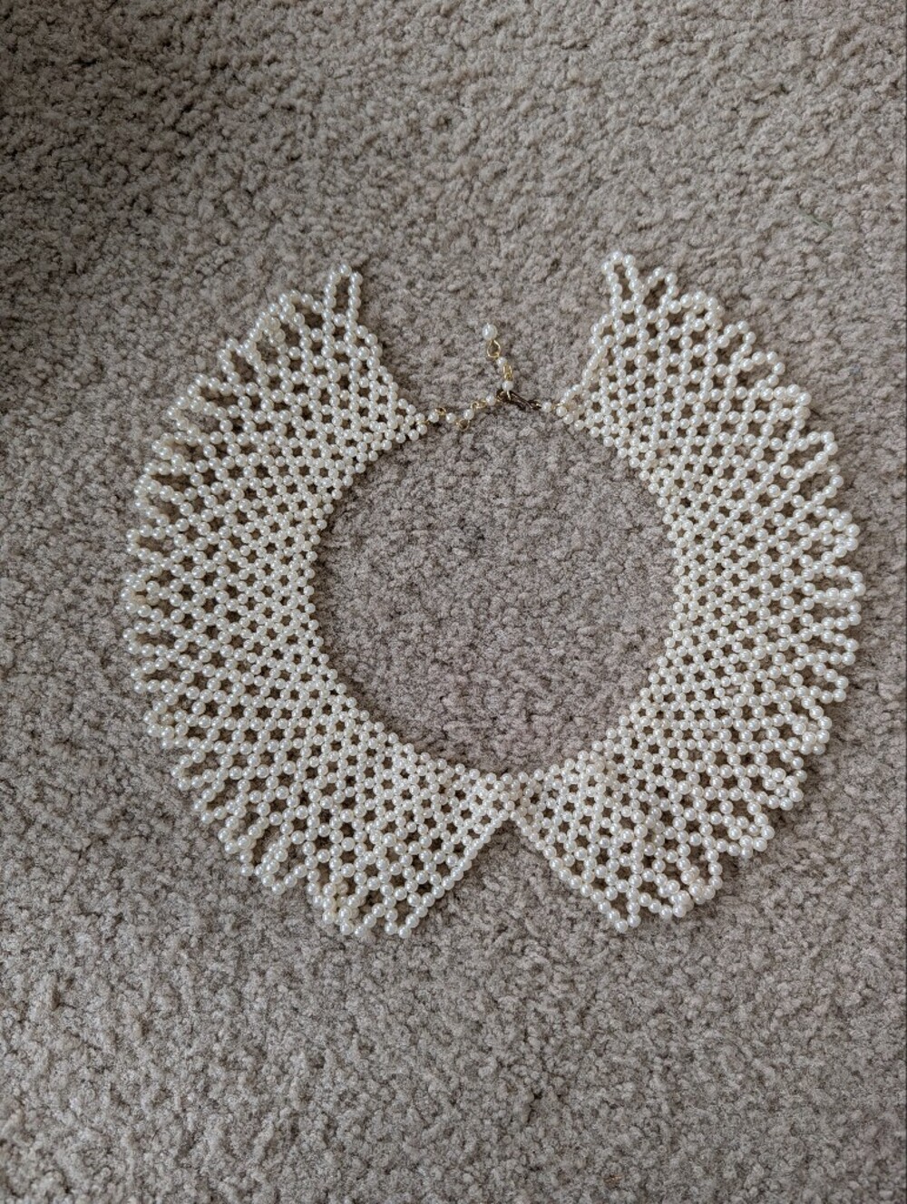 Classic Pearl Collar Necklace - Ivory Beaded Statement